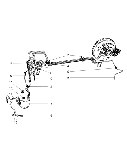 2007 Dodge Caliber  Bundle-Brake Lines Diagram for 5105417AE