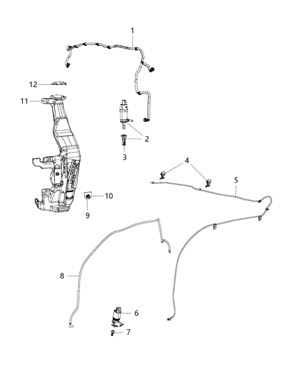 2017 Jeep Grand Cherokee  Hose-Windshield Washer Diagram for 68275595AB