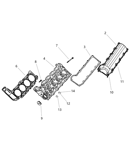 2000 Dodge Dakota  Gasket Kit-Engine Upper Diagram for 5135794AA