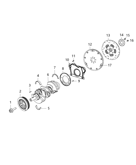 2018 Chrysler Pacifica  Bolt-HEXAGON FLANGE Head Diagram for 68382486AA