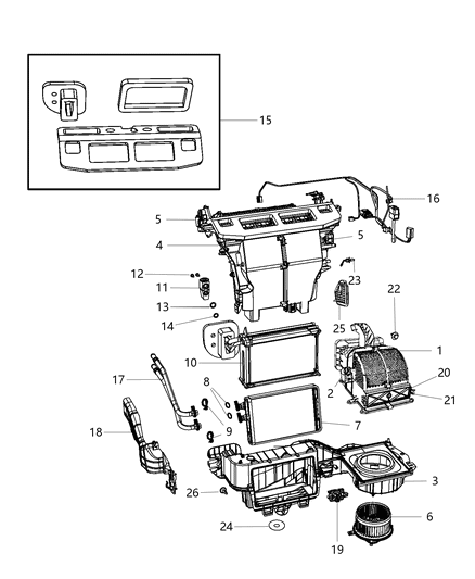 2015 Chrysler Town & Country  Hvac Temperature Valve Actuator Diagram for 68299450AA