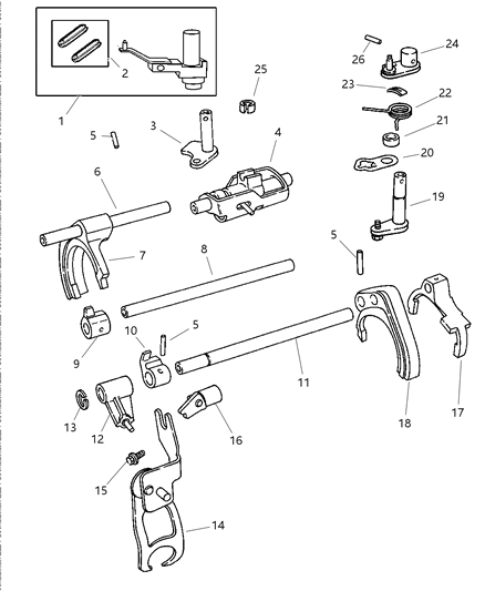 1997 Chrysler Cirrus  SHIM-Inner Crossover Lever Diagram for 4761151