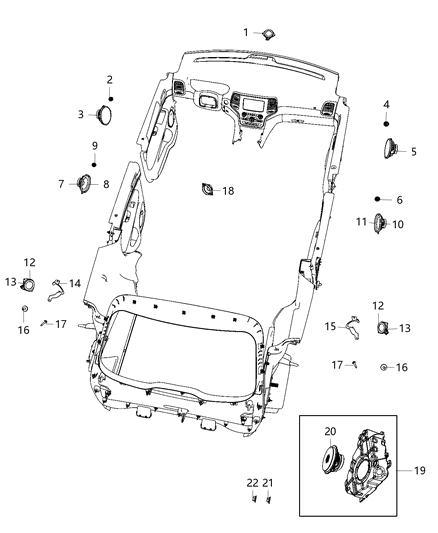 2021 Jeep Grand Cherokee  Speaker Diagram for 5091020AB