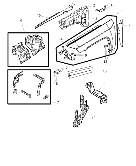 2012 Jeep Compass  Fender-Front Diagram for 68079670AA