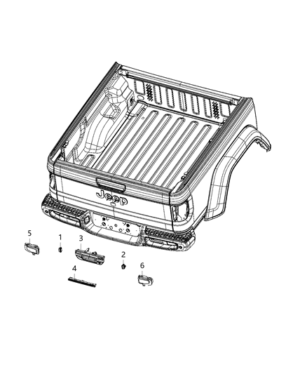 2021 Jeep Gladiator  Lamp-License Plate Diagram for 68341655AD