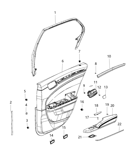 2020 Chrysler 300  PANELASSY-Rear Door Trim Diagram for 5PF821KXAI