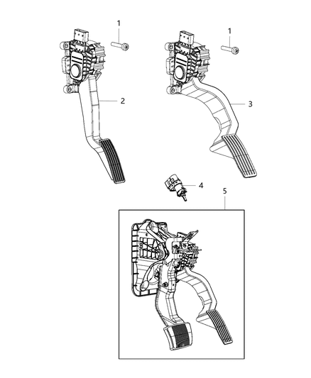 2021 Jeep Cherokee  Pedal-Accelerator Diagram for 4581652AE