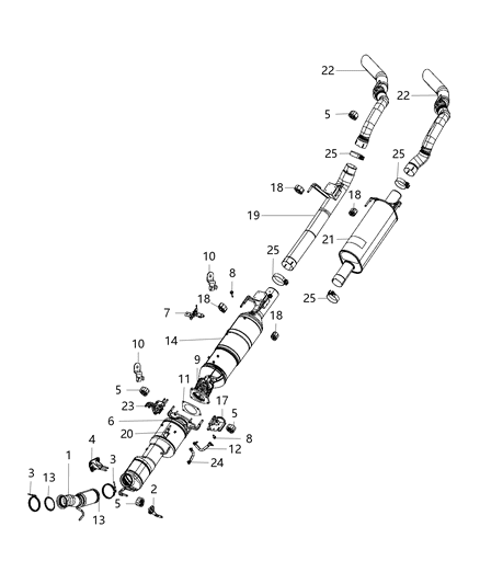 2019 Ram 3500  Catalytic Converter Diagram for 68267075AE
