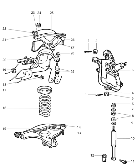 1999 Dodge Ram 1500  Clip-Control Arm Diagram for 6034969
