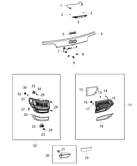 2016 Jeep Grand Cherokee  Wiring-License Lamp Diagram for 68225284AA