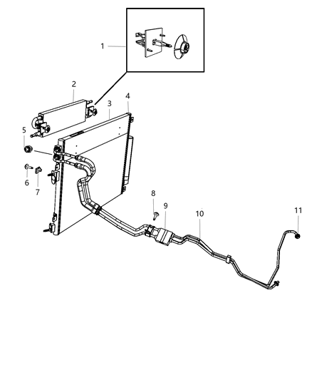2017 Dodge Challenger  Fitting-Oil Cooler Tube Diagram for 68034089AA