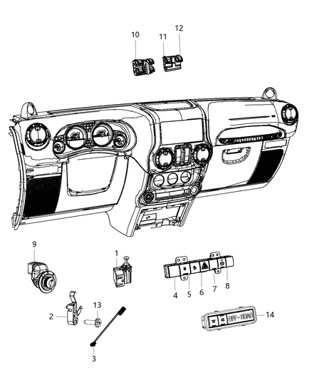2015 Jeep Wrangler  Switch-3 Gang Diagram for 4602995AD