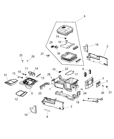 2017 Ram 1500  Panel-Retaining Diagram for 68214340AB