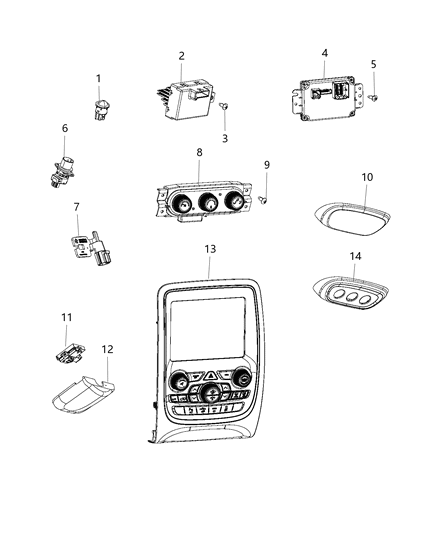 2021 Dodge Durango  Console-Hvac Diagram for 7BJ201X9AA