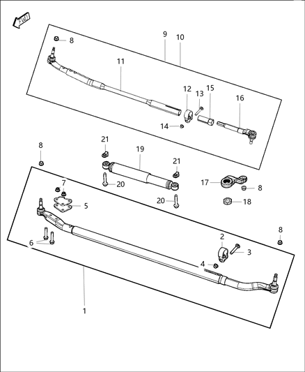 2019 Ram 3500  Tie Rod E-Outer Diagram for 68369910AC
