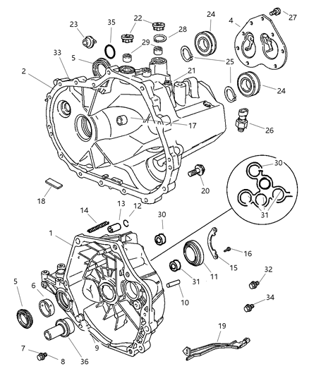 2005 Chrysler PT Cruiser  Bolt-HEXAGON Head Diagram for 6100299