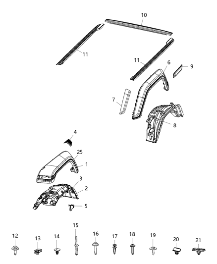 2020 Jeep Gladiator  Shield-Splash Diagram for 68299170AB