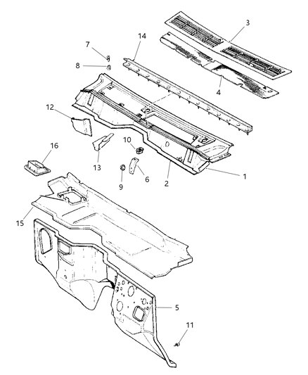 1999 Jeep Cherokee  Dash Panel-Dash Diagram for 55175378AB