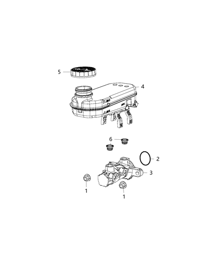 2016 Ram ProMaster 1500  Brake Master Cylinder Reservoir Diagram for 68211342AA