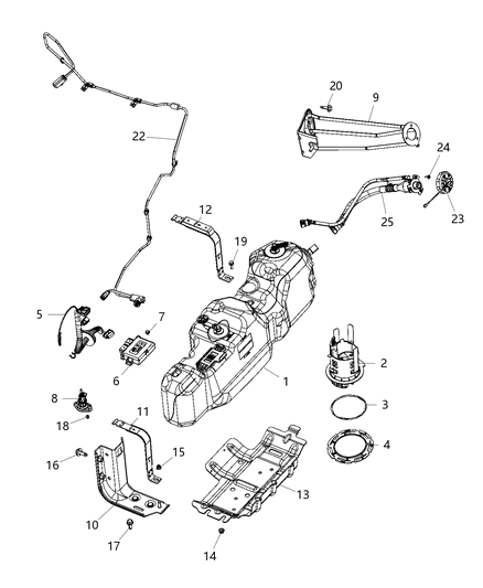 2020 Ram 3500  Module-UREA PUMP/LEVEL Unit Diagram for 68353830AC