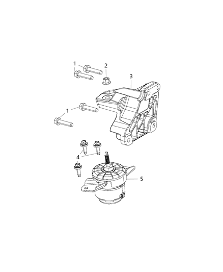 2021 Jeep Gladiator  INSULATOR-Engine Mount Diagram for 68284620AD