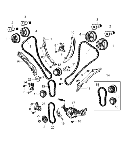 2021 Jeep Grand Cherokee  Chain-Oil Pump Drive Diagram for 5047966AB