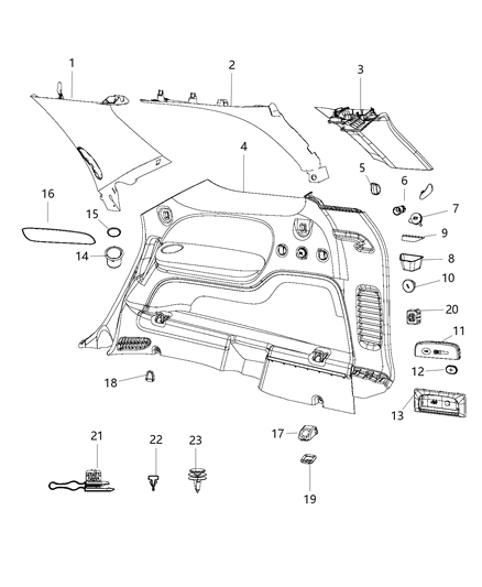2016 Dodge Durango  Liner-Cargo Diagram for 68143736AA