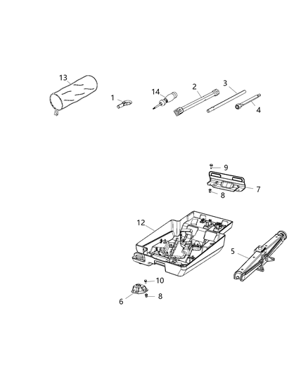 2016 Ram ProMaster 1500  Wrench-Wheel Lug Nut Diagram for 4670686AA