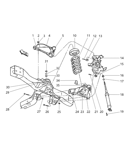 2003 Dodge Dakota  Nut-HEXAGON Lock Diagram for 6508097AA