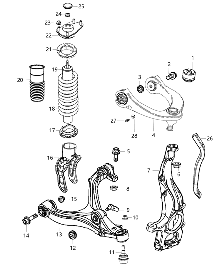 2013 Dodge Durango  Support-Suspension Diagram for 68051198AE