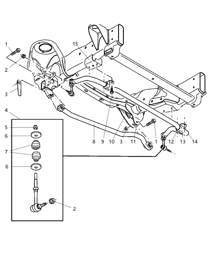 2006 Dodge Ram 3500  Link-SWAY Bar Diagram for 5174060AA