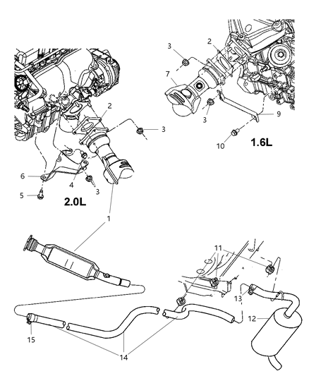 2003 Dodge Neon  Clamp-Exhaust Diagram for 5278304AA