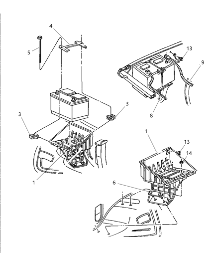 2000 Dodge Ram 2500  Battery Cable Harness Diagram for 56020665AD