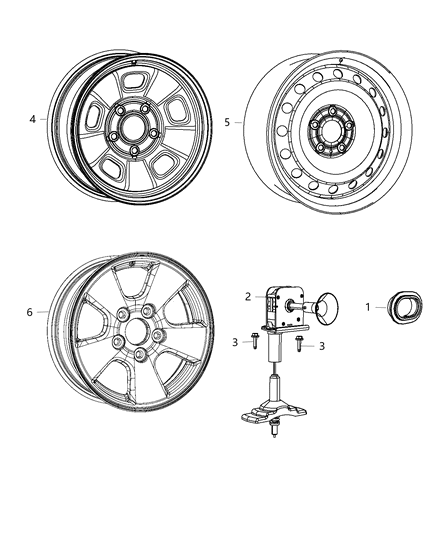 2018 Ram 1500  WINCH-Spare Tire Carrier Diagram for 68230304AB