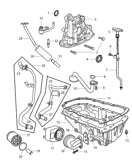 2003 Dodge Neon  Adapter-Oil Filter Diagram for 4777998AC