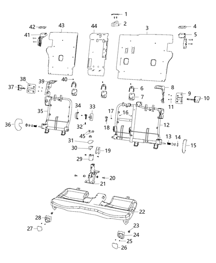 2019 Jeep Cherokee  STANCHION-Seat Diagram for 6CE32DX9AA
