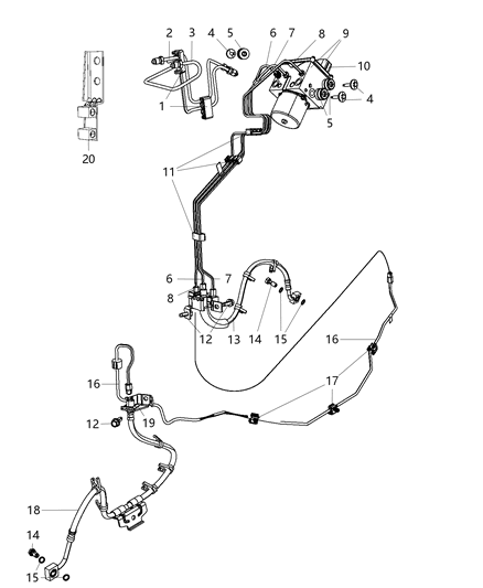2015 Ram 4500  Clip-Brake Tube Diagram for 68171505AA