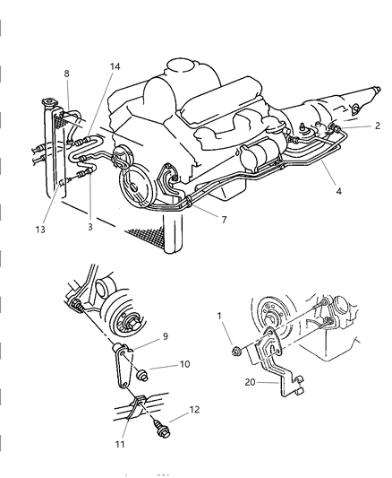 1998 Dodge Ram 2500  Tube-Oil Cooler Diagram for 52028868AC