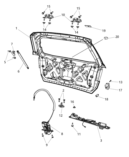 2015 Dodge Journey  WEATHERSTRIP-LIFTGATE Diagram for 5076822AD