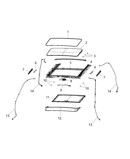 2019 Ram 1500  Motor-SUNROOF Diagram for 68082477AC