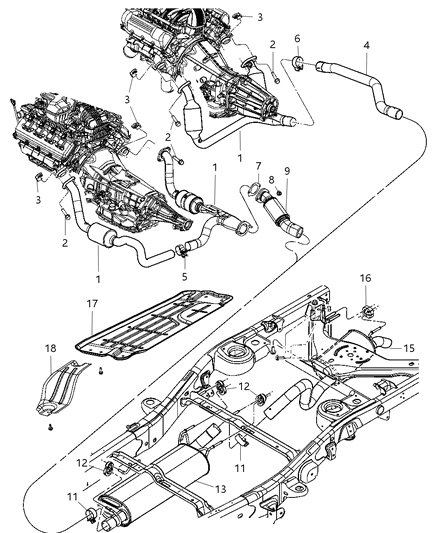 2009 Chrysler Aspen  Converter-Exhaust Diagram for 52122124AE