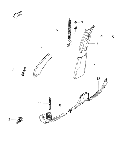 2015 Jeep Renegade  Molding-SILL Diagram for 5XB05GTVAA