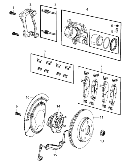 2019 Jeep Renegade  CALIPER K-Disc Brake Diagram for 68404780AA