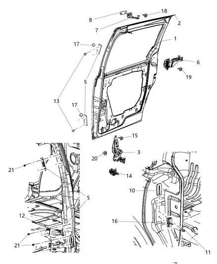2020 Dodge Grand Caravan  Tape-Sliding Door Diagram for 5109893AC