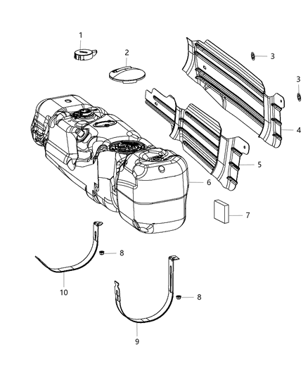 2012 Ram 2500  SILENCER-Fuel Tank Diagram for 52121165AA