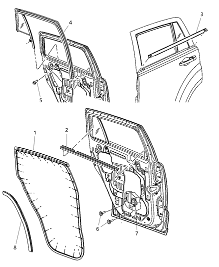 2011 Jeep Patriot  WEATHERSTRIP-Door Belt Inner Diagram for 5067750AB