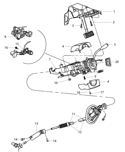 2014 Ram 2500  Column-Steering Diagram for 1YE521U1AA