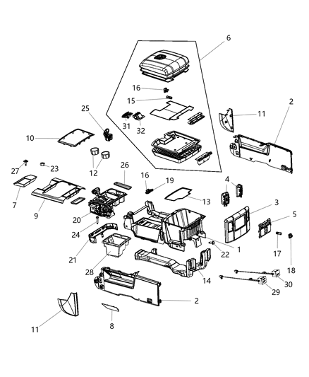 2014 Ram 1500  Transmission Shifter Diagram for 5LP381X9AA