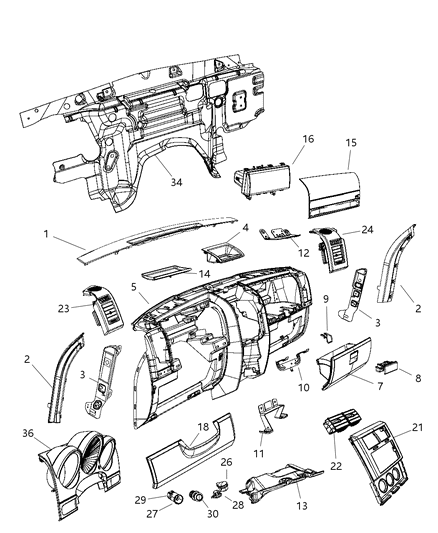 2007 Dodge Nitro Cap-Power Outlet Diagram for 56010621AA