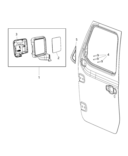 2021 Jeep Gladiator  Mirror Flag Diagram for 68282864AG
